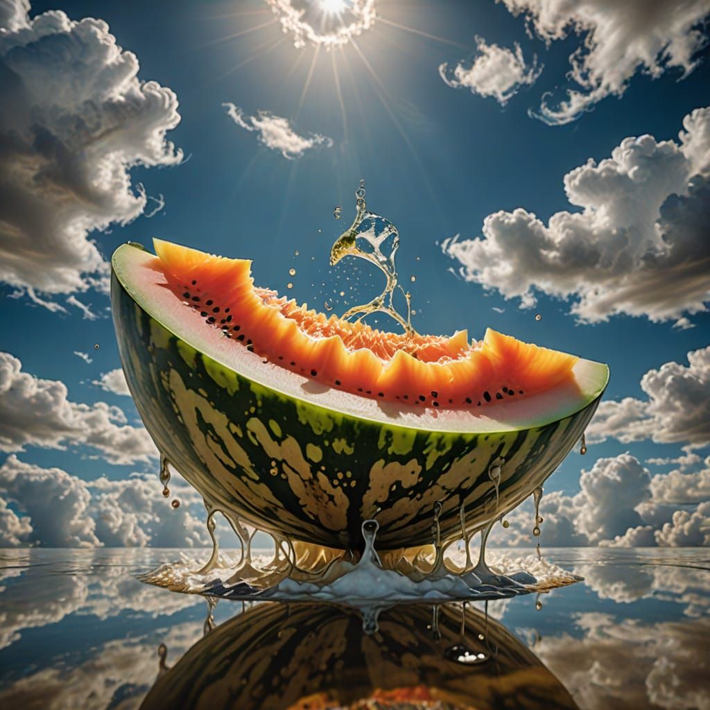 Surreal Melon in Soft, Golden Light