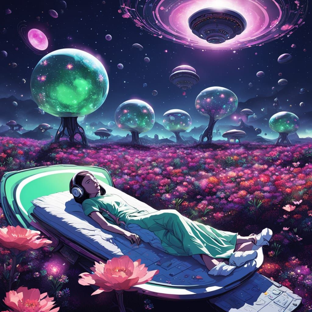 Alien Sleeping Beauty on a Floral Planet