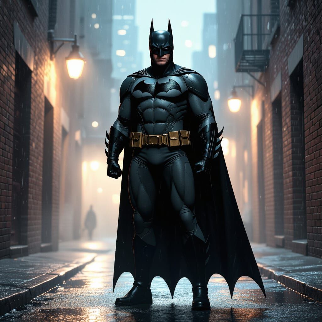 Batman in Dark Gotham Alleyway