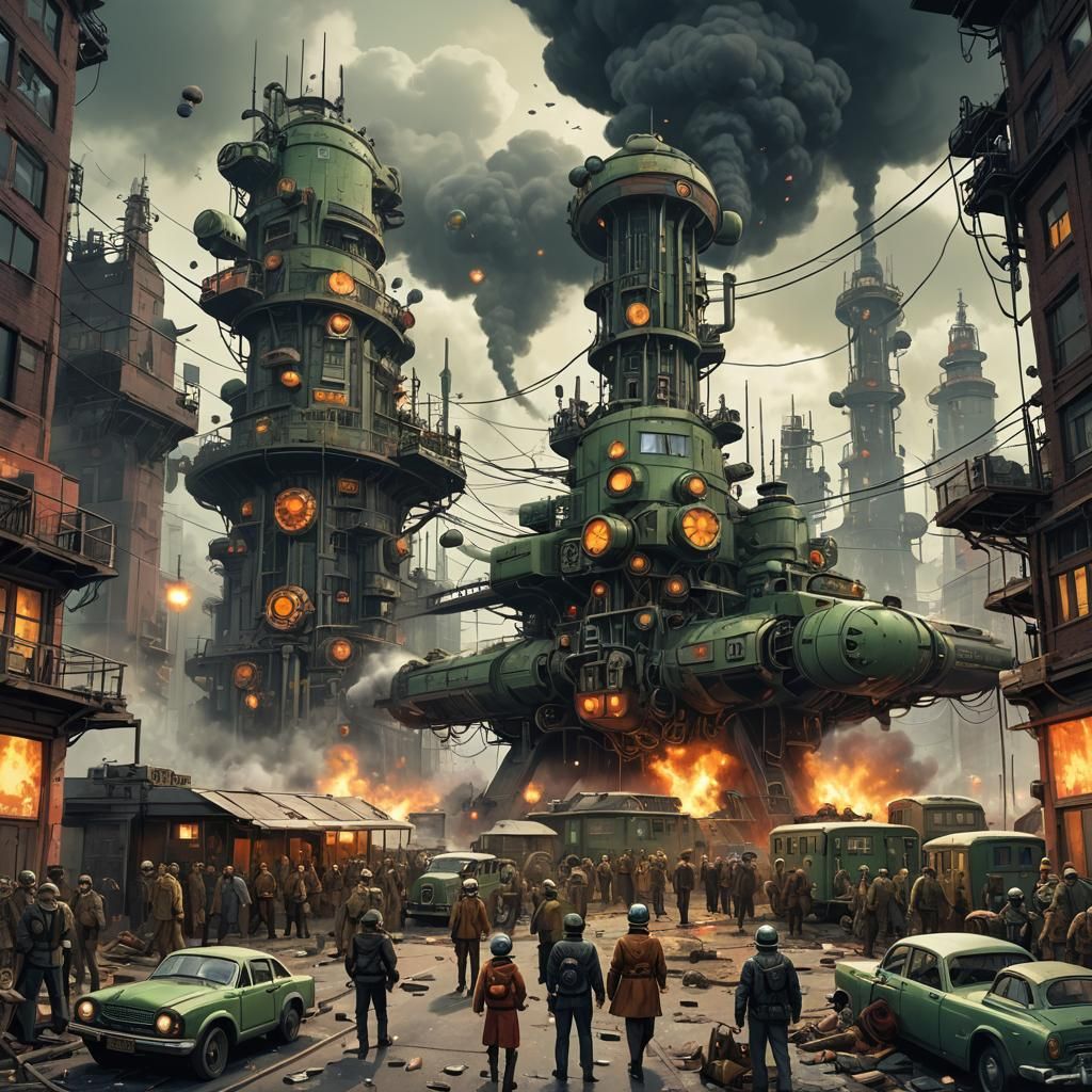 Vibrant Atompunk Scene