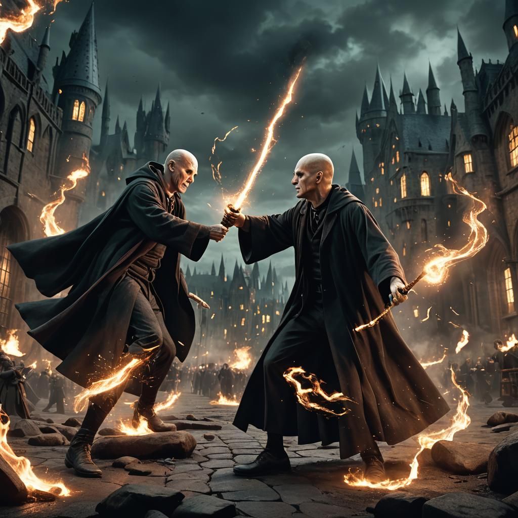 Harry Potter and Voldemort Duel: Fantasy Concept Art