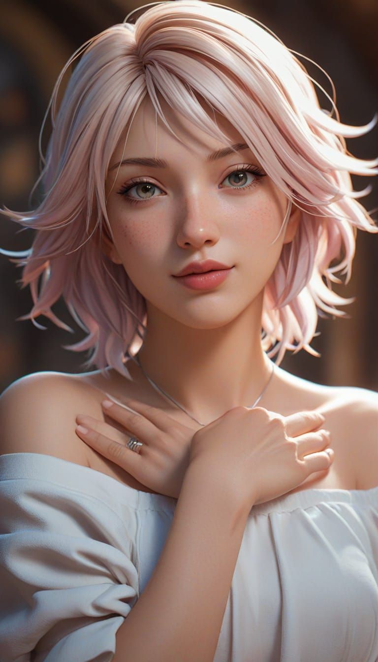 Sakura Haruno High-Fashion Portrait in 3D Anime Style