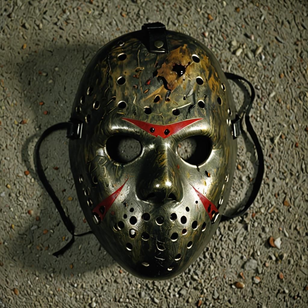 Jason Voorhees Mask: Atmospheric Horror Movie Still