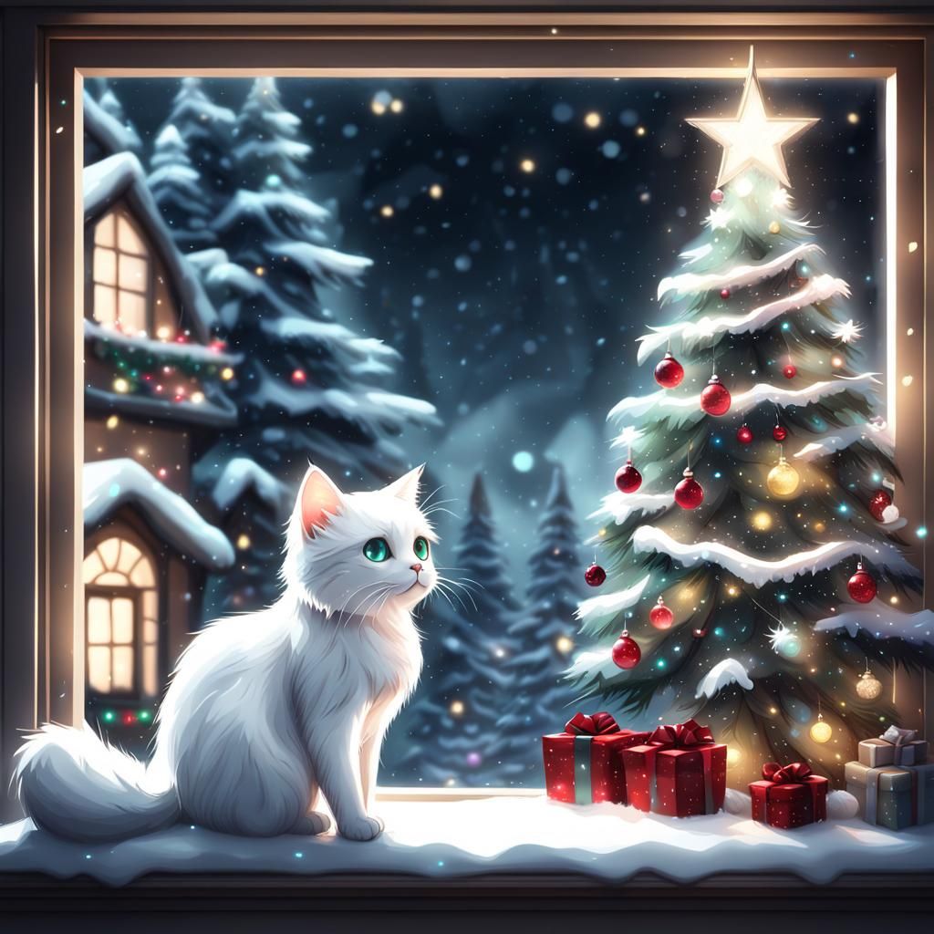 Chibi Cat Christmas: A Cozy Holiday Scene