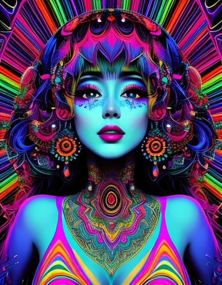 Psychedelic Abstract Design with Vibrant Colors