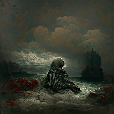 Melancholy Horror Scene in Dark Art Style