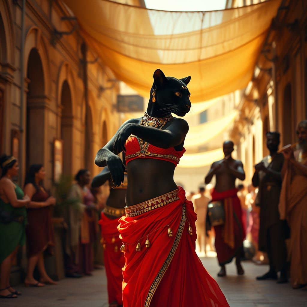 Panthers Bellydance in Ancient Roman Market
