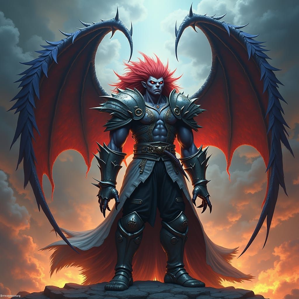 Knuckles as Sephiroth with Demon Wings