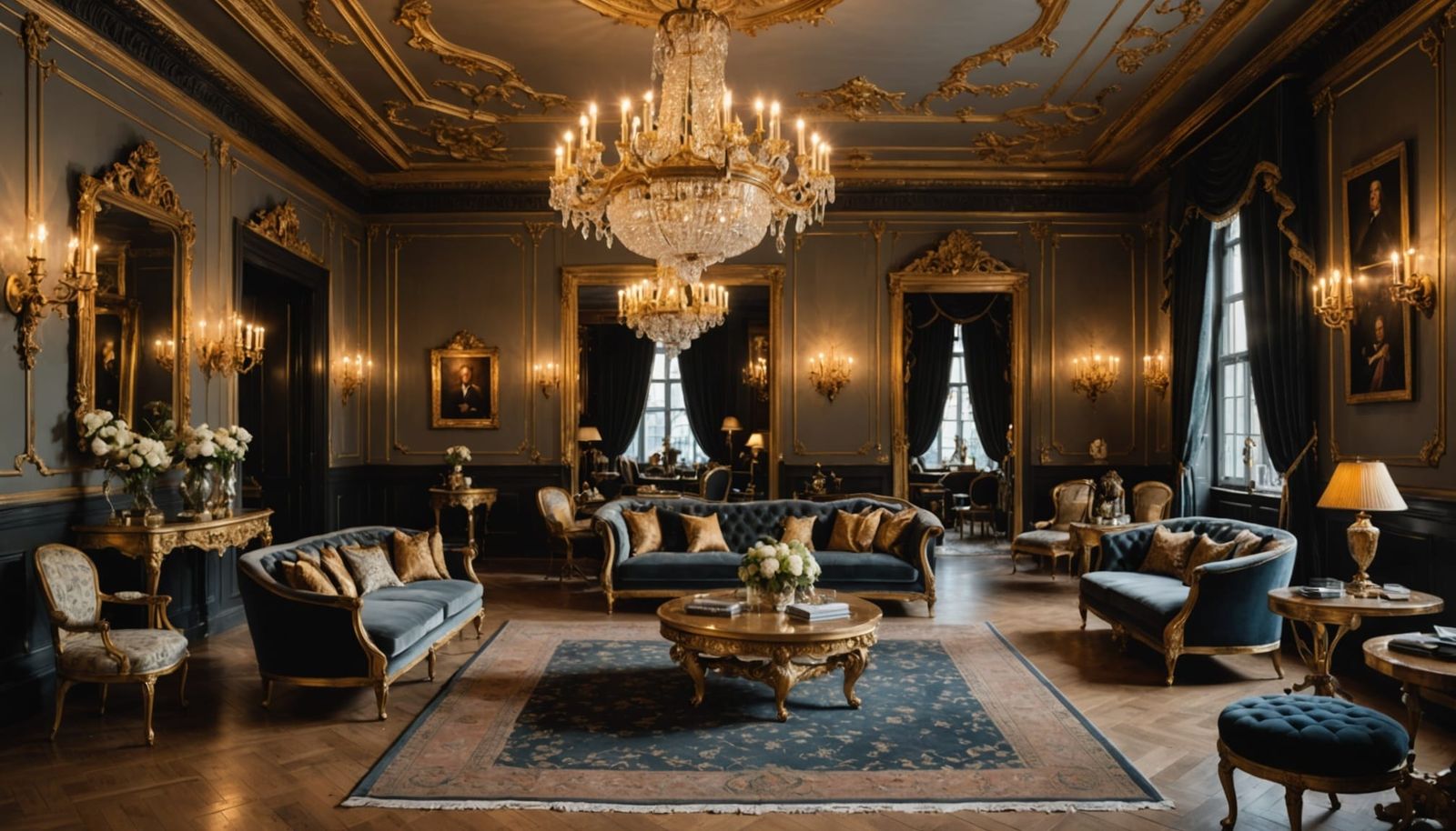 Opulent Victorian Salon with Aristocratic Mood
