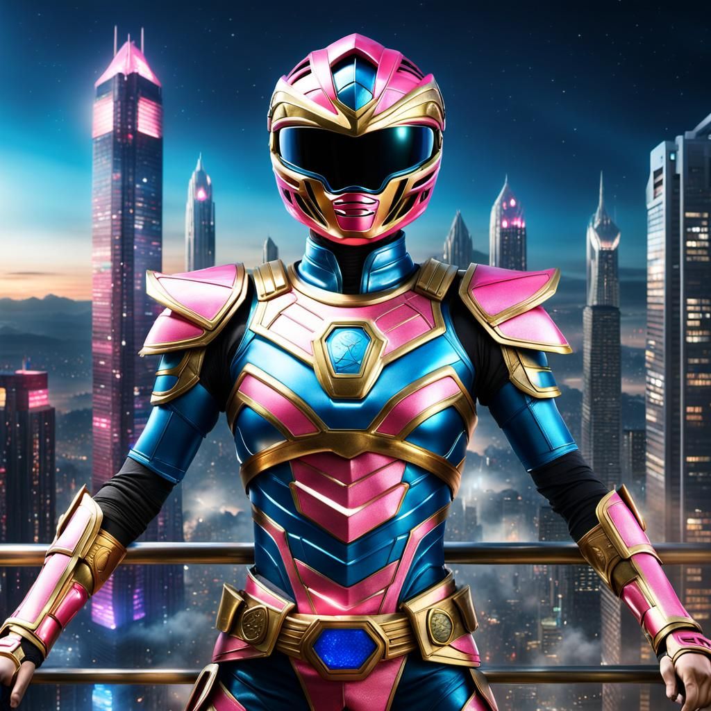 Feminine Power Ranger in Sci-Fi Armor
