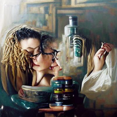 Cosima Niehaus and Delphine Cormier as Oil Painting