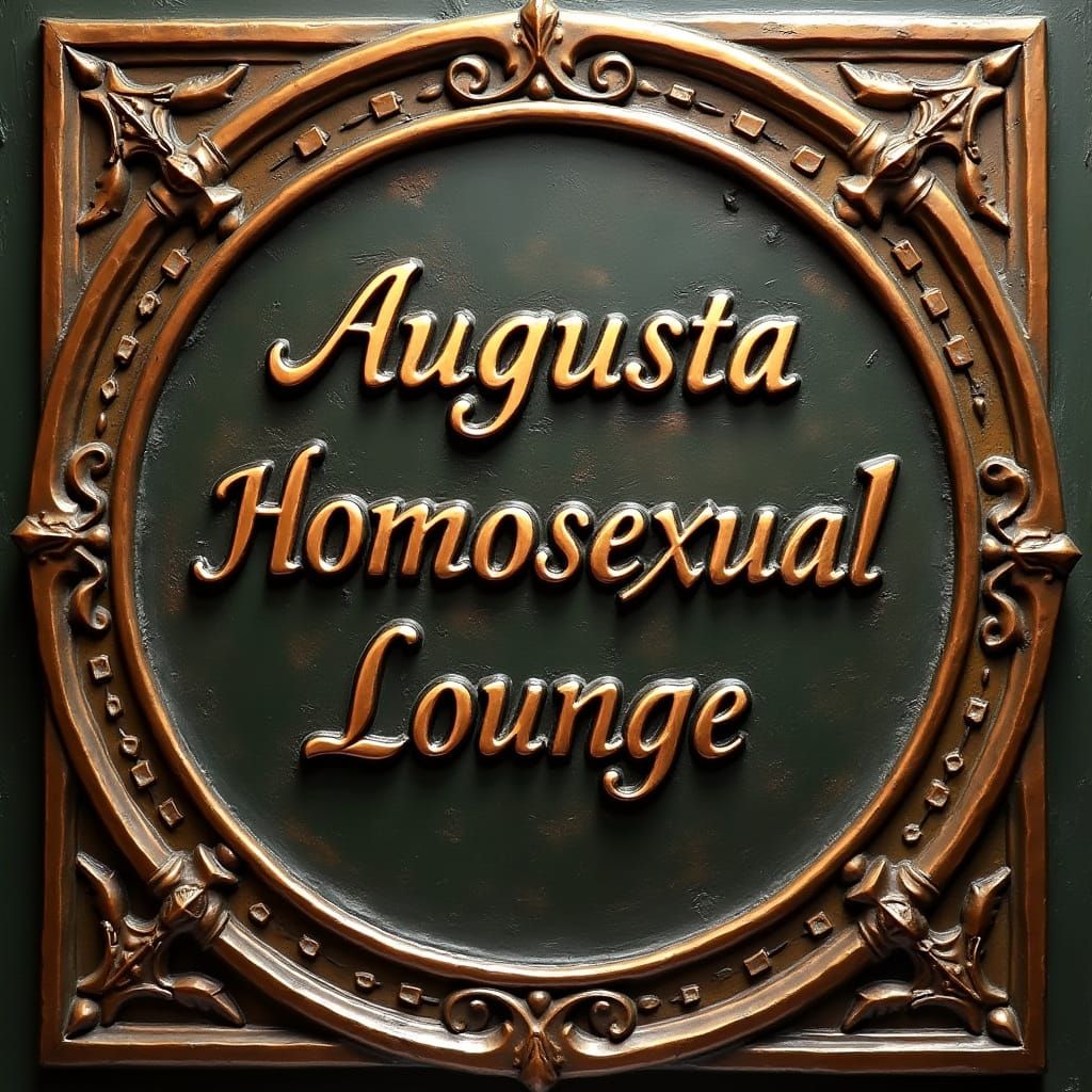 Elegant Art Deco Bronze Plaque with Golden Script