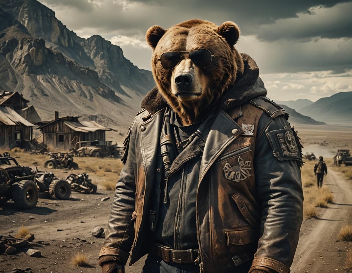 Kodiak Bear in Post-Apocalyptic Landscape