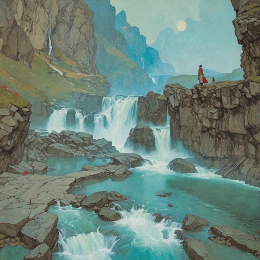 Ethereal Waterfalls Inspired by Art Nouveau Masters