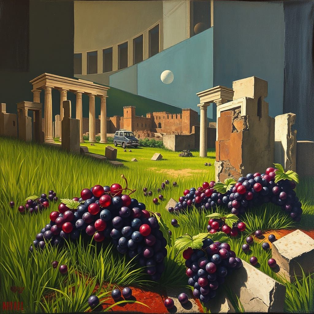 Cubist Cityscape Reclaimed by Nature