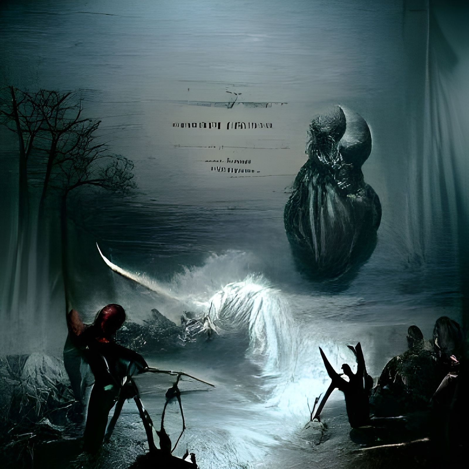 Dark Gothic Horror Album Art in Doré Style