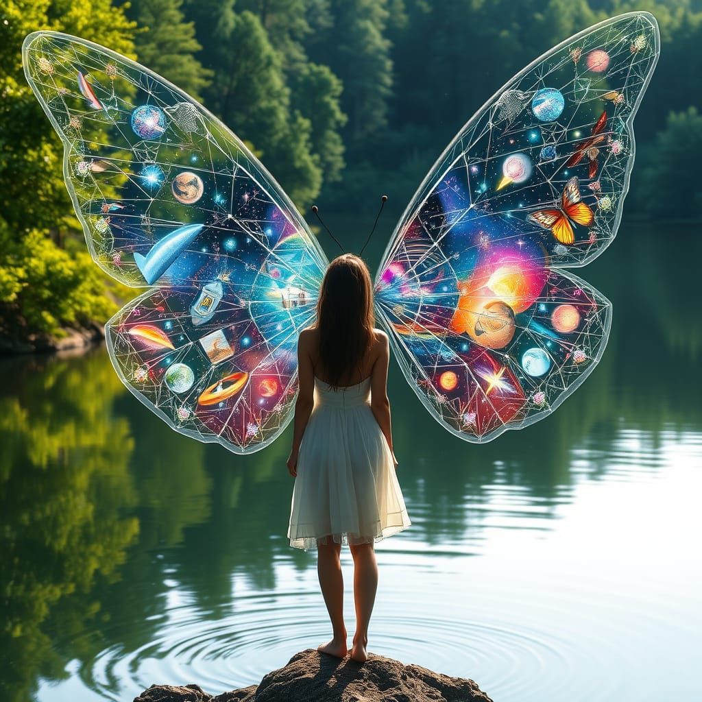 Woman at the Edge of the Multiverse Lake