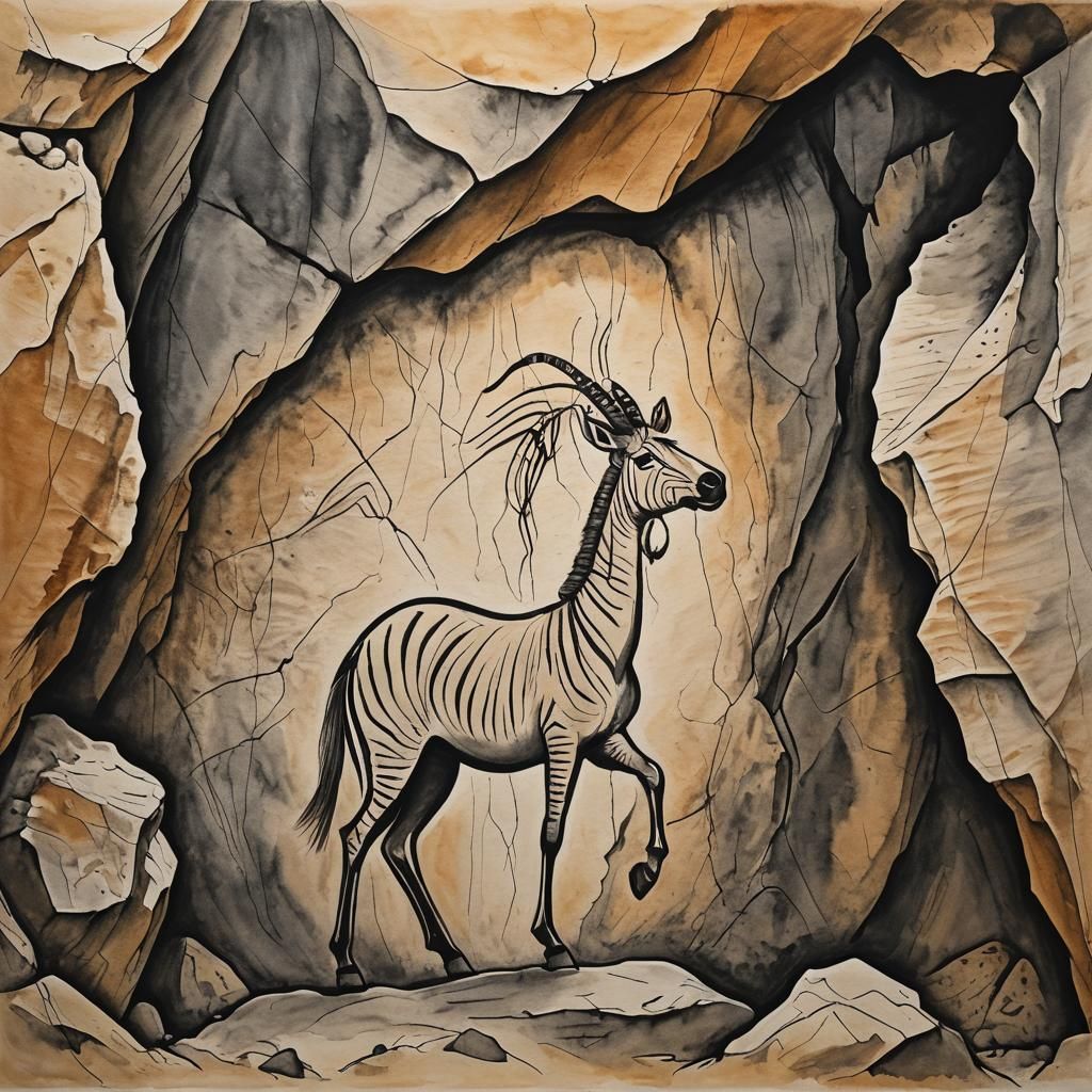 Zebra Cave Painting from Chauvet Grotto