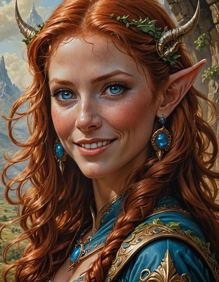 Fantasy Elf Portrait in Boris Vallejo Style