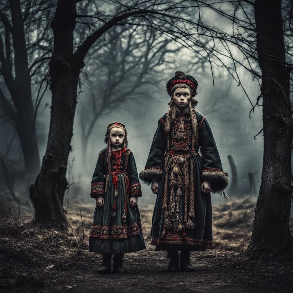 Scary Ukrainian Folk Tales in Hyperrealistic Style