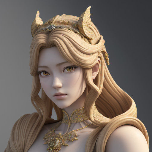 Ethereal Goddess of Eros and Beauty in Classical Splendor