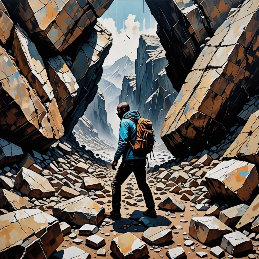 Abstract Collage Art Reflecting Conflict