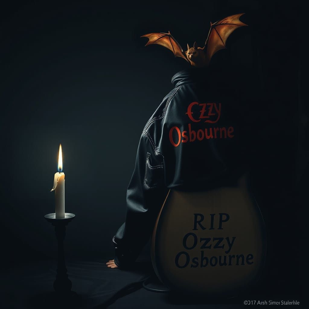 Ozzy Osbourne Tribute in Dark Digital Art Style