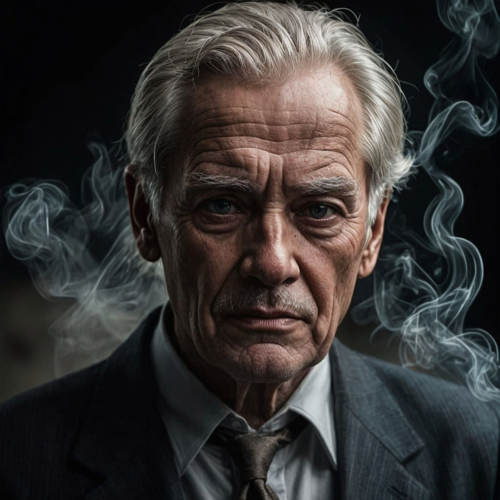 Smokey Old Man in Noir Style