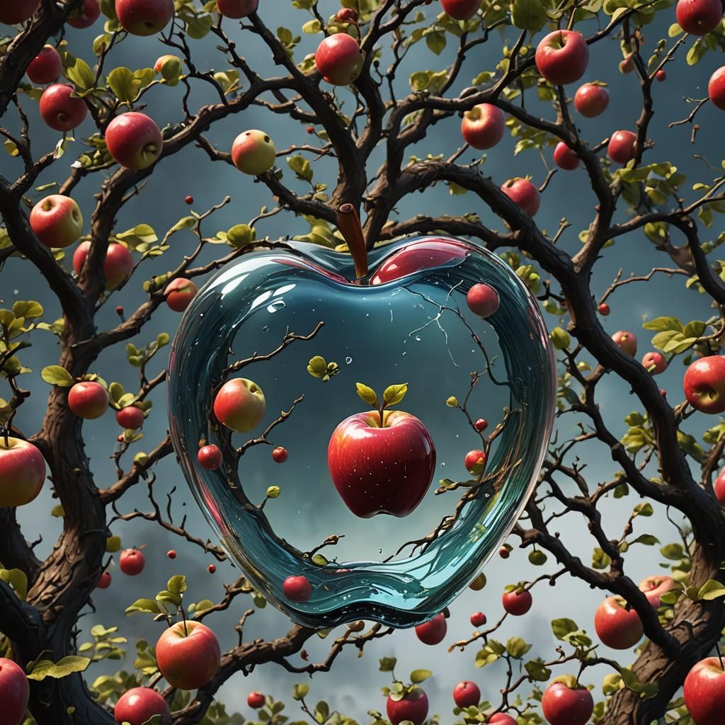 Translucent Apple Fantasy Concept Art in 8K