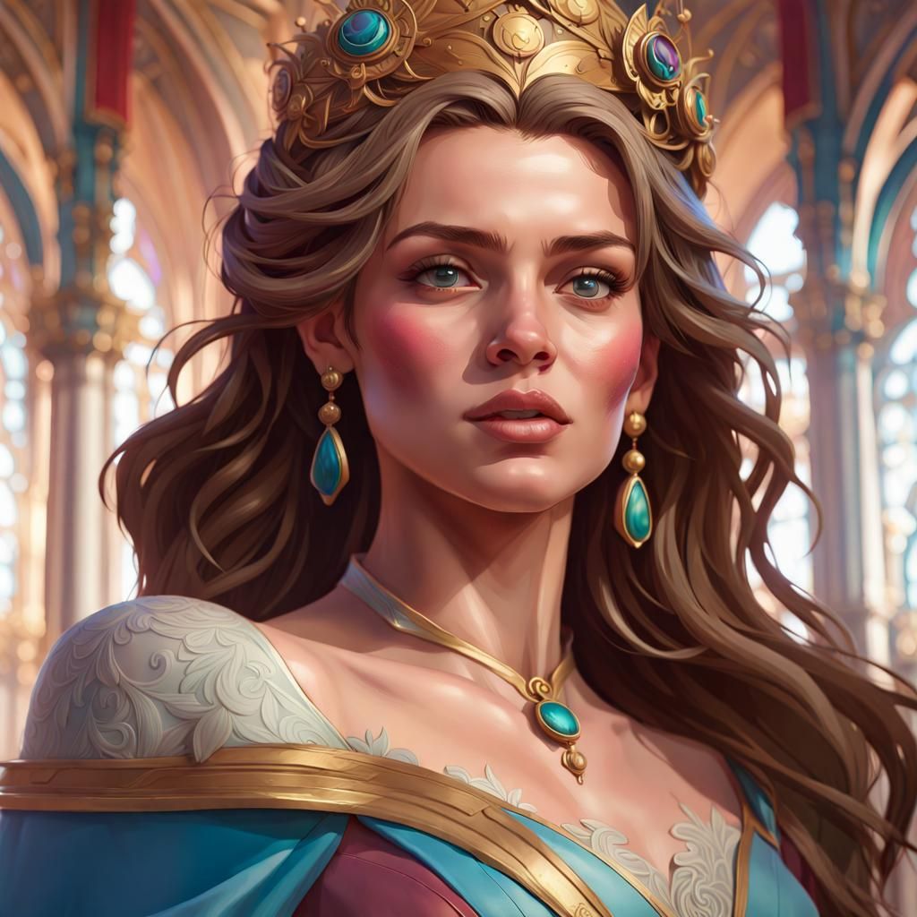 Princess Leonor Disney Portrait in Digital Art Style