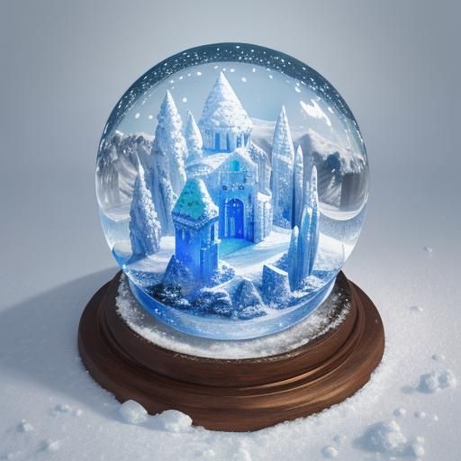 Icy Valley Inside a Snow Globe