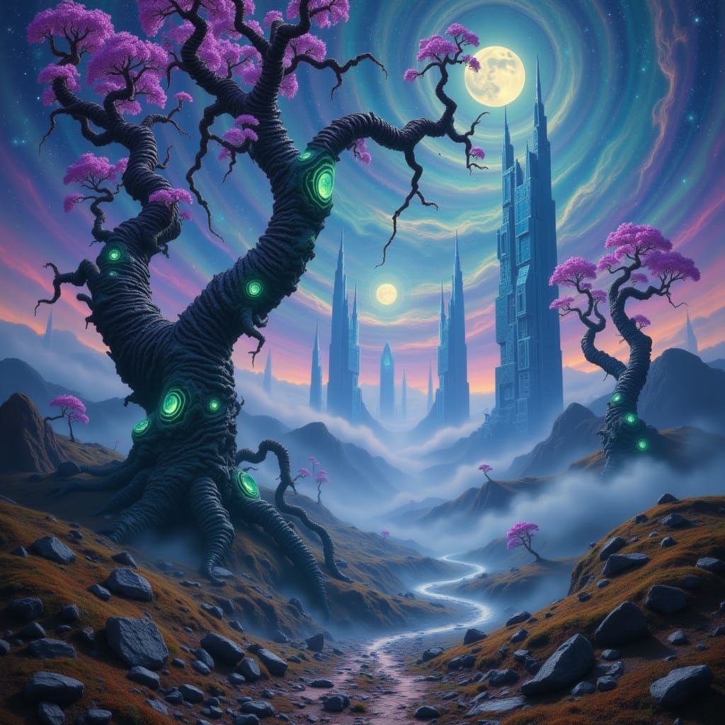 <lora:Gallifrey:1.0> Surreal landscape