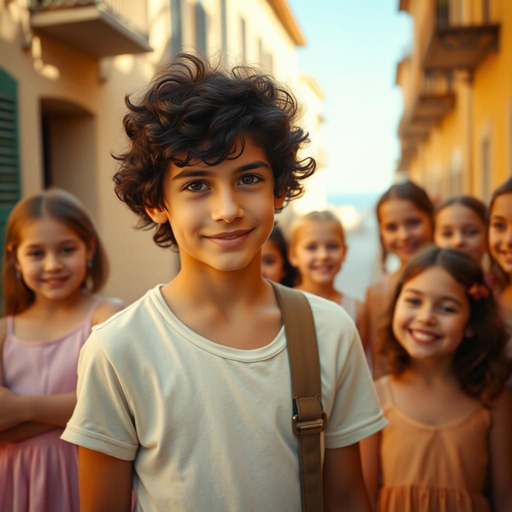 Italian Boy Surrounded by Admiring Girls: Nostalgic Cinema