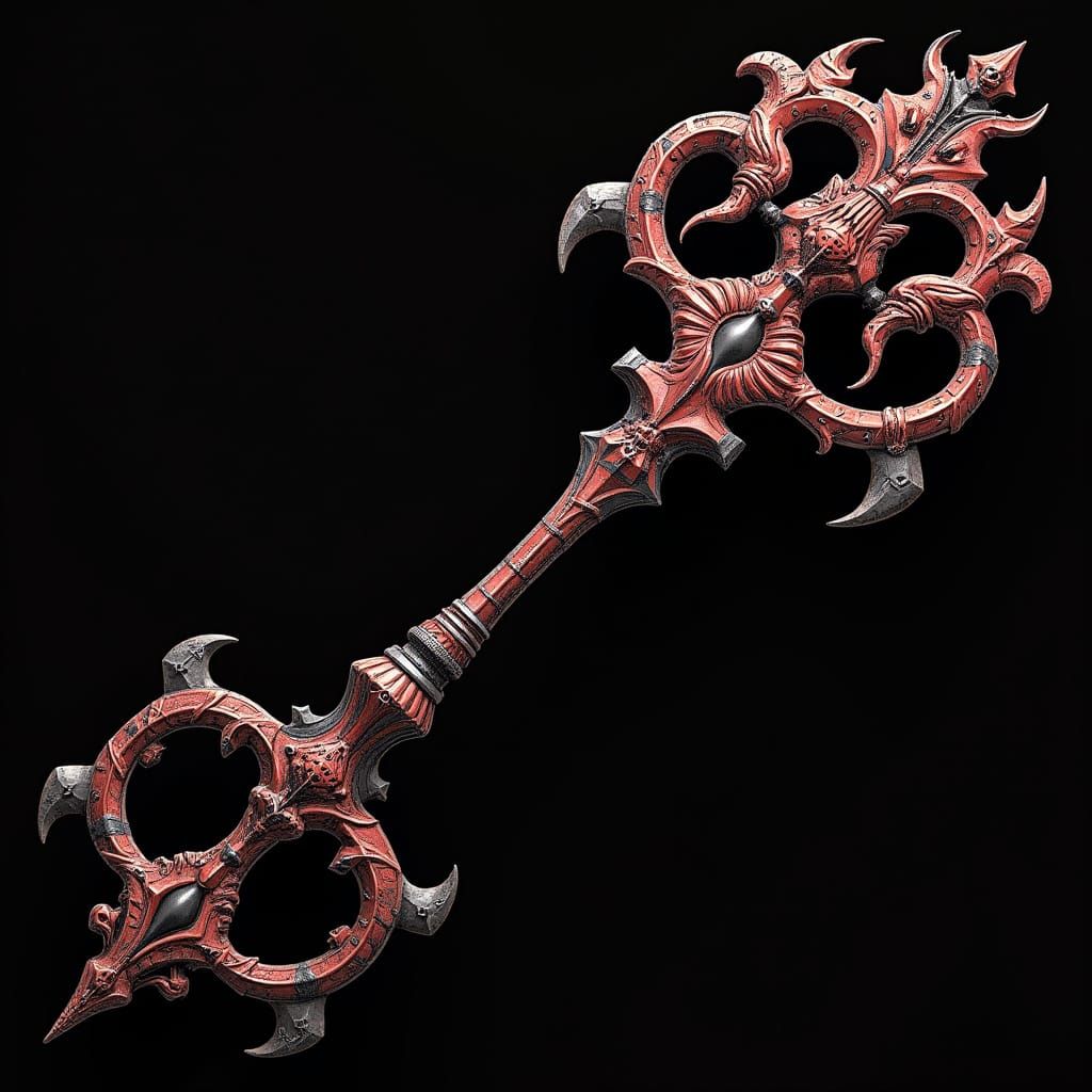 Dark Gothic Keyblade with Tiger and Nightmare Themes