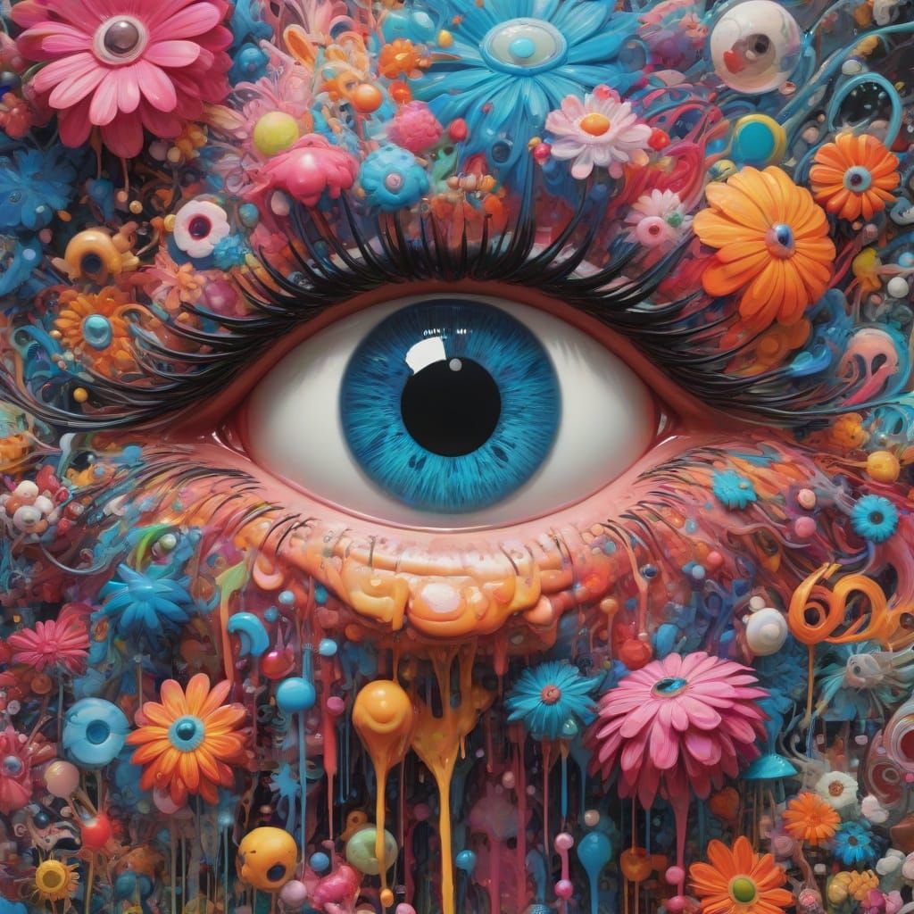 Vibrant Street Art Mural in Polychromatic Hues