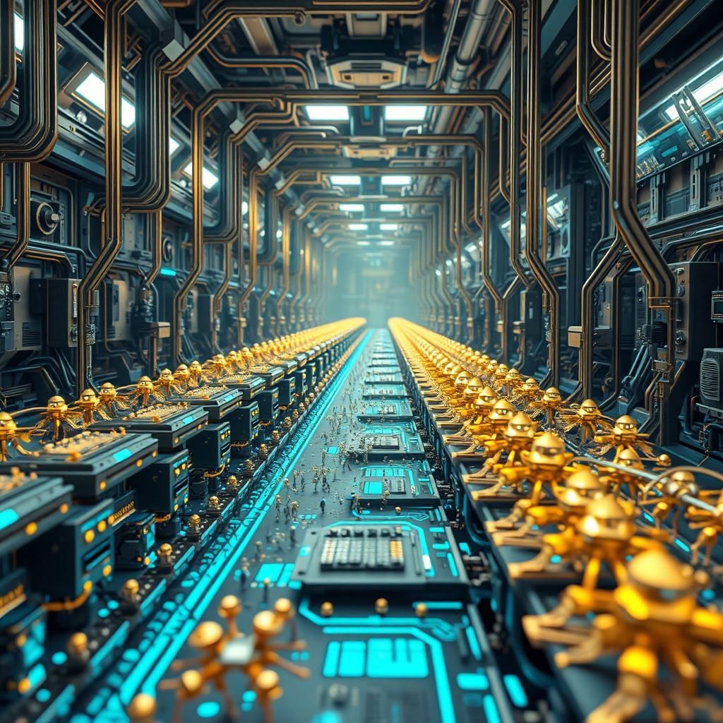 Futuristic Nanofactory Producing Nanobots in Photorealistic ...