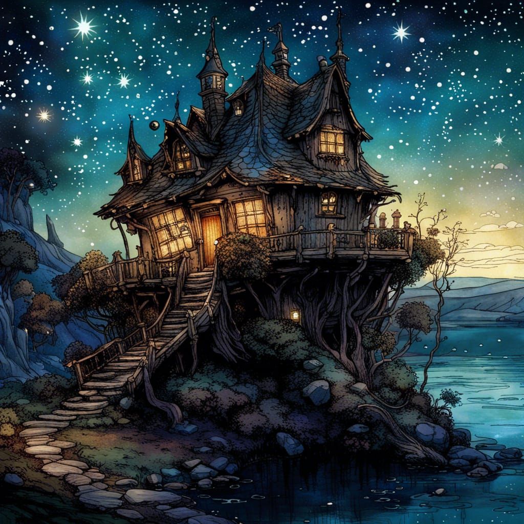 Beautiful fantasy etheareal fantasy fairy house