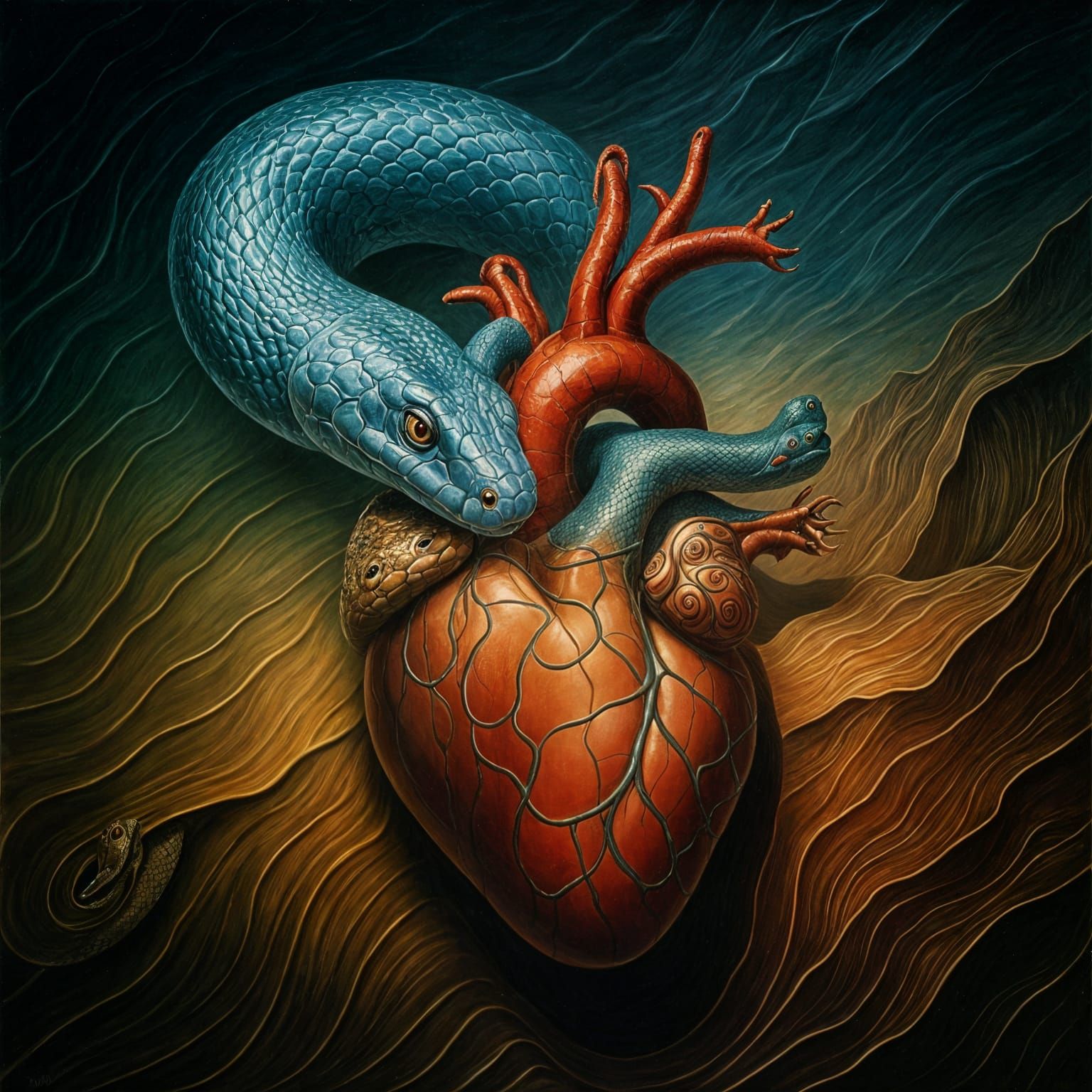 Surreal Snake Pokes Cold Snout into Melting Heart