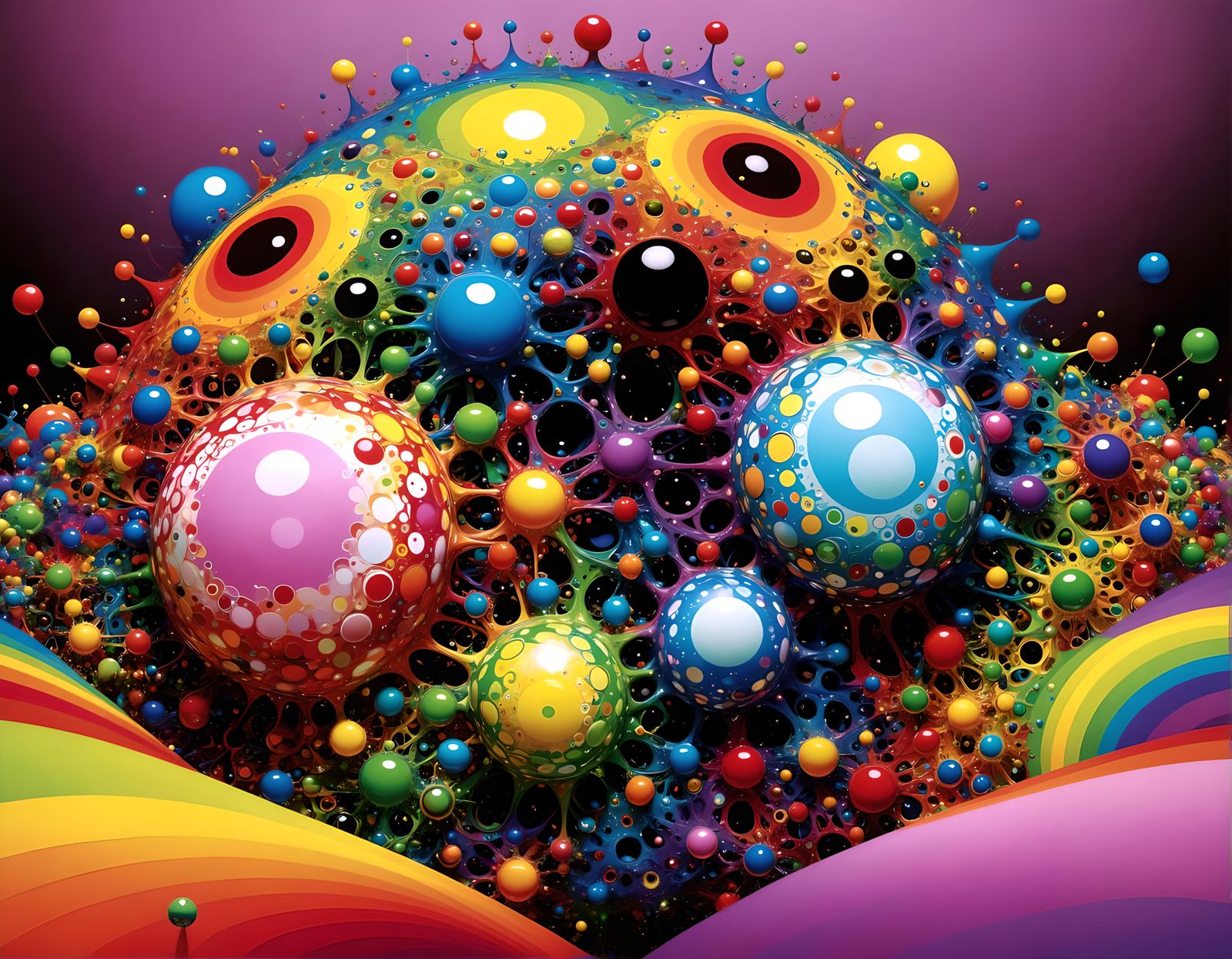Rainbow Hued Fractal Goddesses in Vibrant Splendor