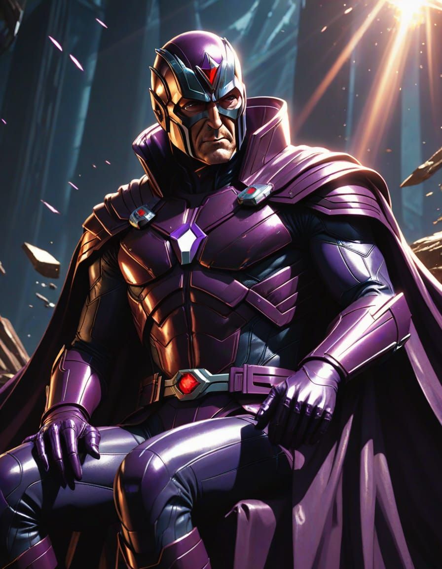 Magneto in Repose: Dark Academia Concept Art