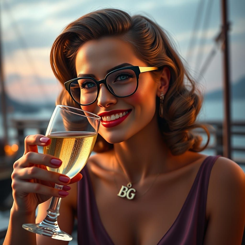 Uma bela nobre, elegante e sensual mulher pequeno oculos del...