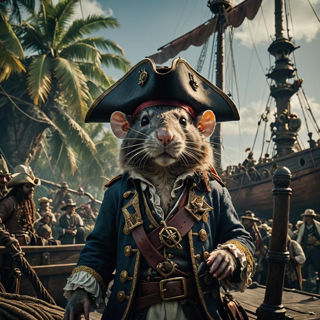 Pirate Rat God of the Caribbean Seas