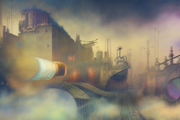 Surreal Steampunk Sci-Fi Storybook Illustration