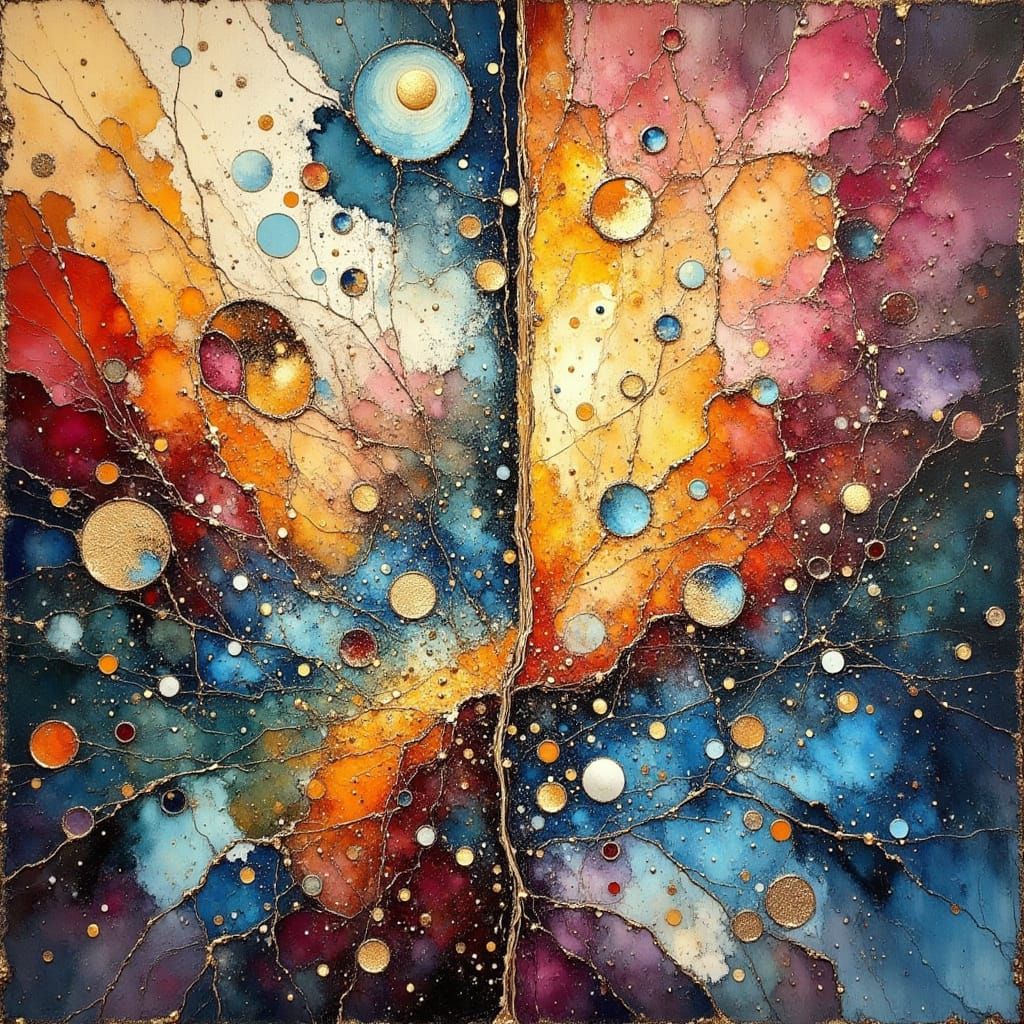 Neo-Impressionist Masterpiece: Elemental Sword in Vibrant Ab...