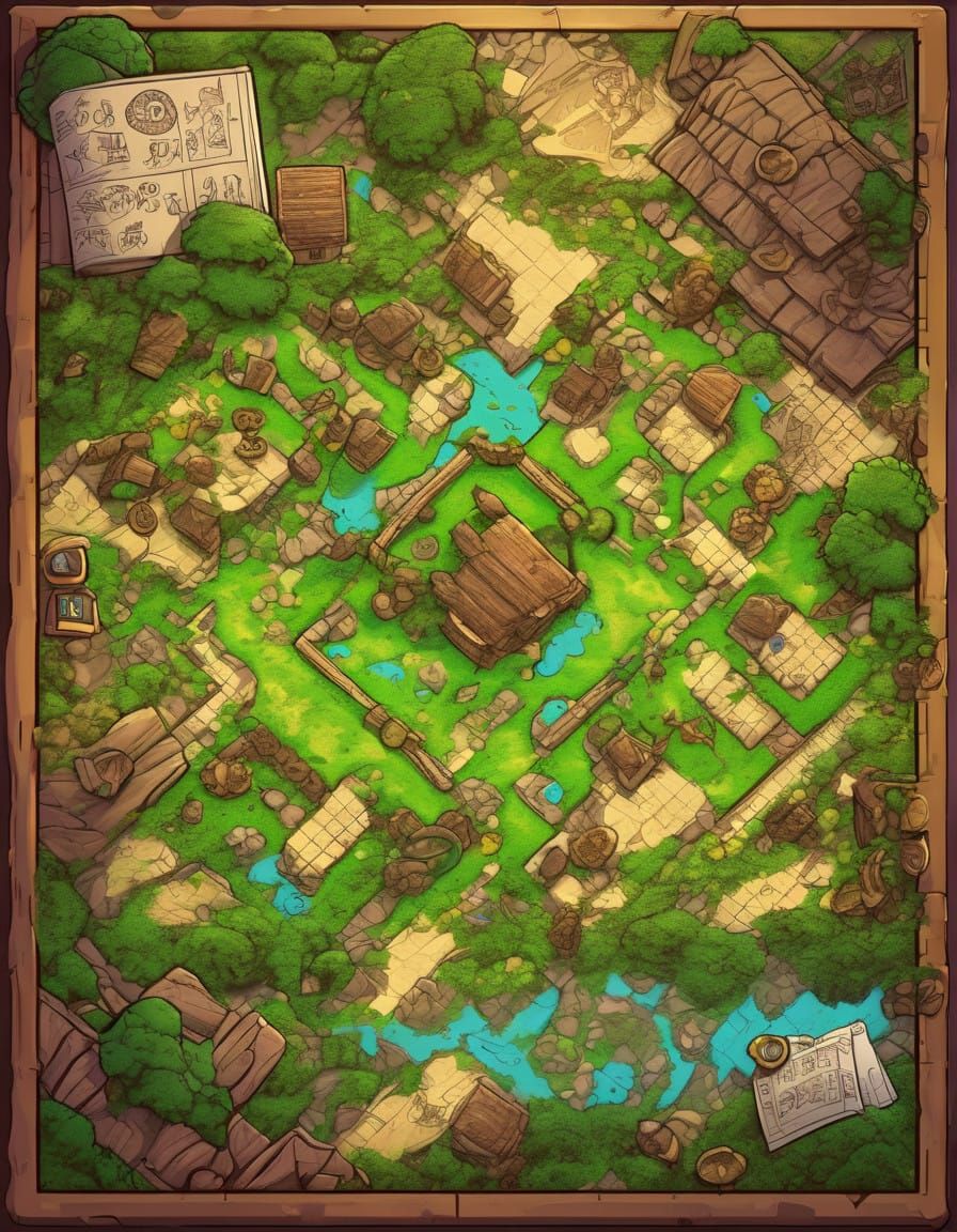 Jumanji Game Board in Vibrant Anime Style