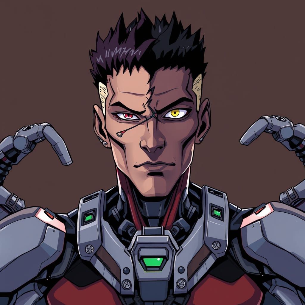 Cyborg of Two Fused Faces, Anime-Inspired DC Frankenstein