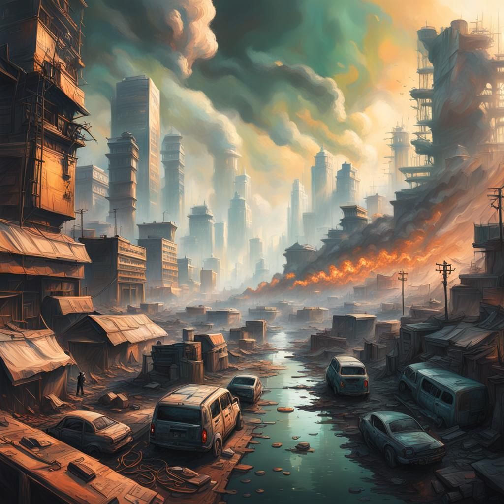 Polluted Future: Toxic Smog Splash Art