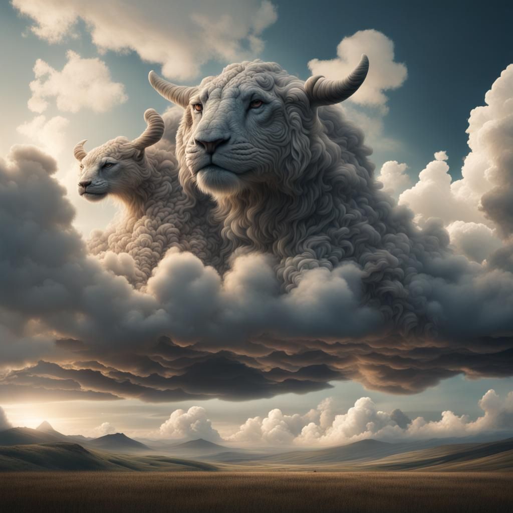 Animal Shaped Clouds in Digital Matte Painting