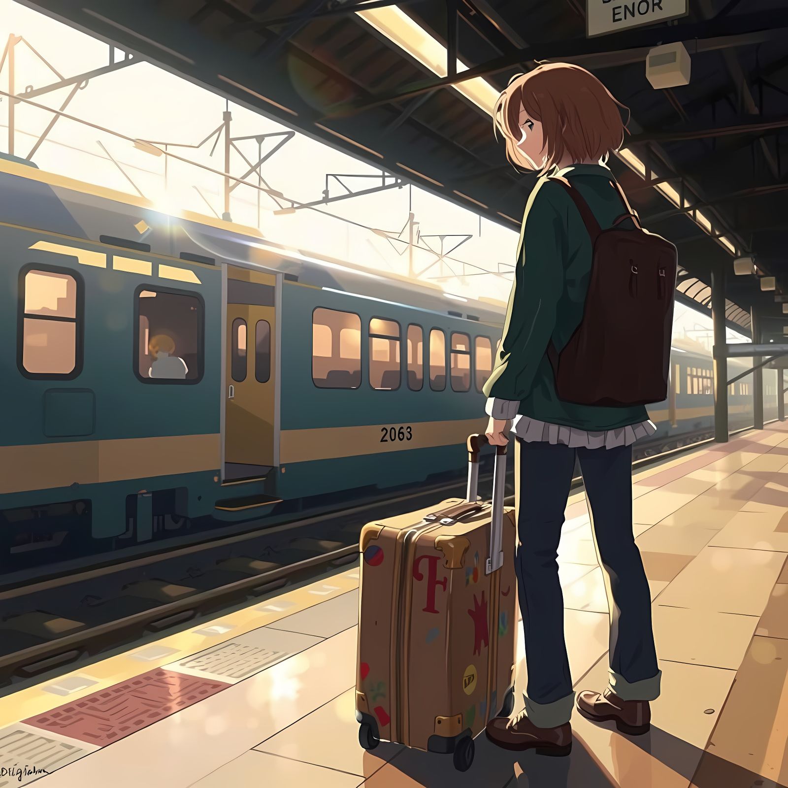 Anime Traveler at Golden Train Station