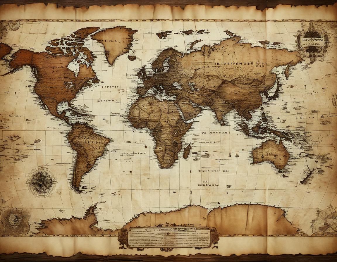 Vintage World Map Macro Photography